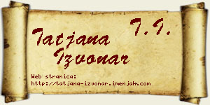 Tatjana Izvonar vizit kartica